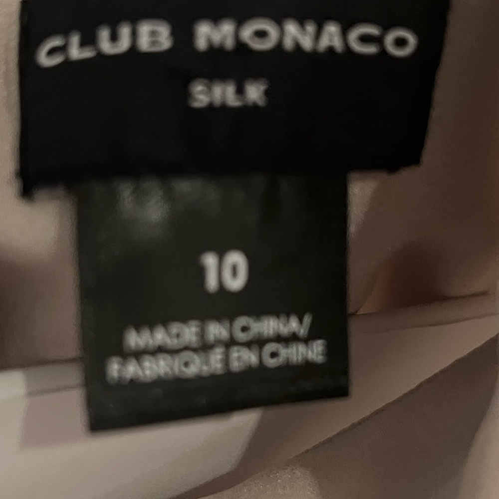 Club Monaco Beige Long Sleeve silk Dress size 10 worn once - Picture 6 of 6